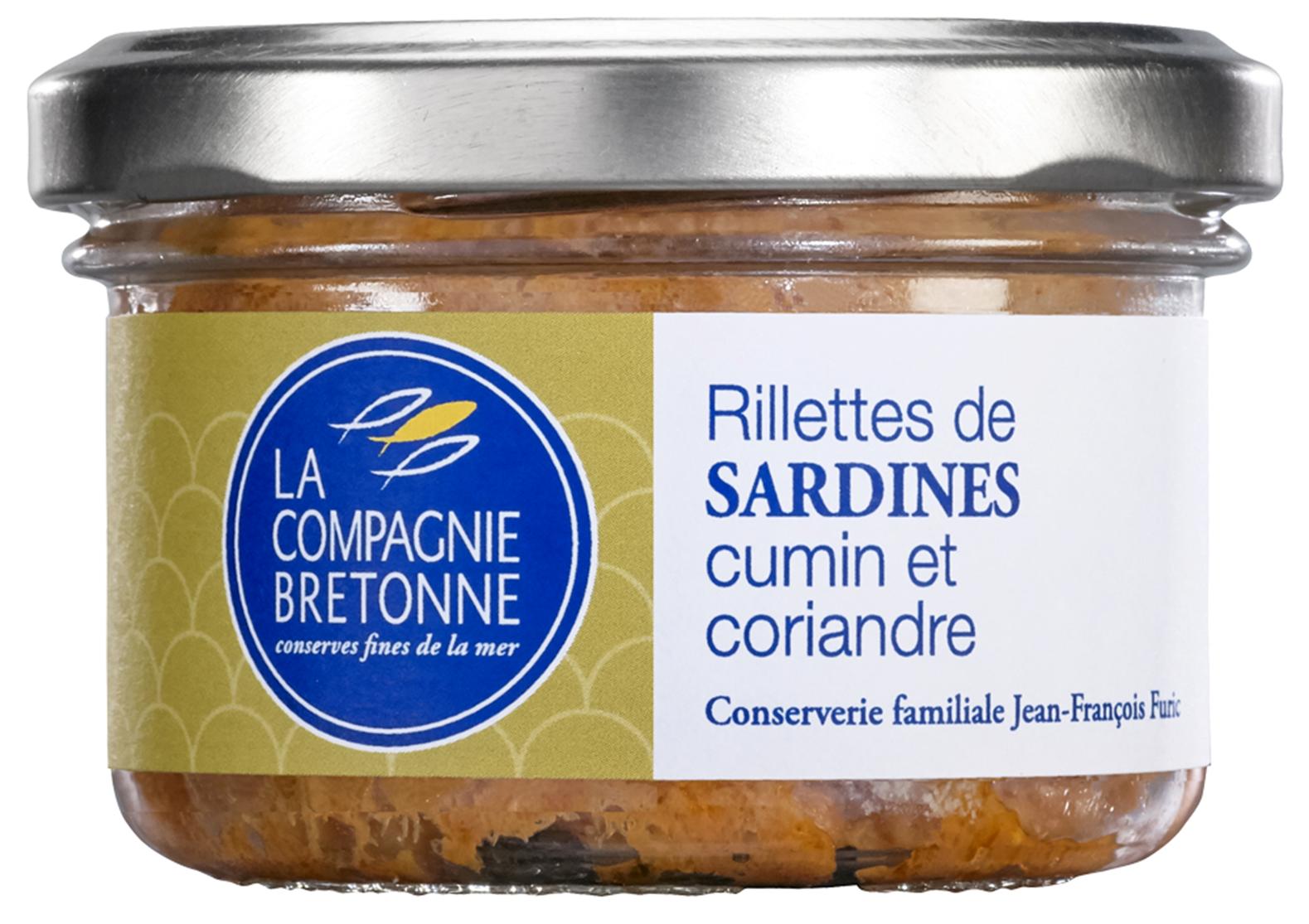 Rillettes de sardines cumin et coriandre - La Compagnie Bretonne du Poisson - Conserves de poissons et crustacés - Bretagne - Nouvelle Vague l'épicerie de la pêche à Bordeaux - France