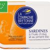 Sardines à l'huile d'olive et au piment bio - La Compagnie Bretonne du Poisson - Conserves de poissons et crustacés - Bretagne - Nouvelle Vague l'épicerie de la pêche à Bordeaux - France