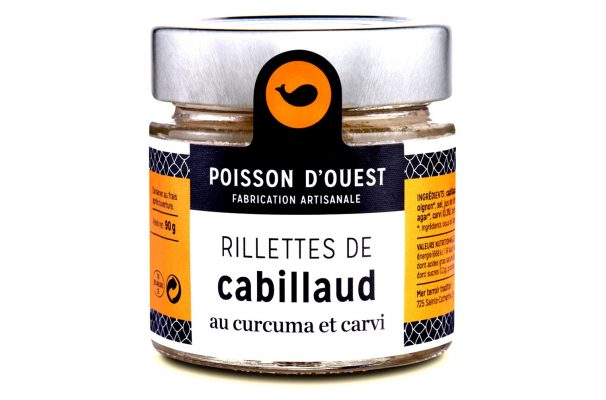 Rillettes de cabillaud au curcuma et carvi - Poisson d'ouest - Nouvelle Vague l'épicerie fine de la pêche à Bordeaux depuis 2017